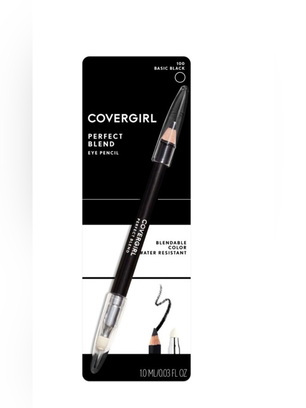 Nwt- perfect blend- CoverGirl Black Eye Pencil with Smudger - Intense Black